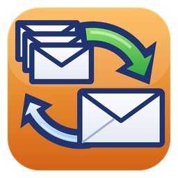 Advanced Email Migrator icon: envelopes moving between two mailboxes